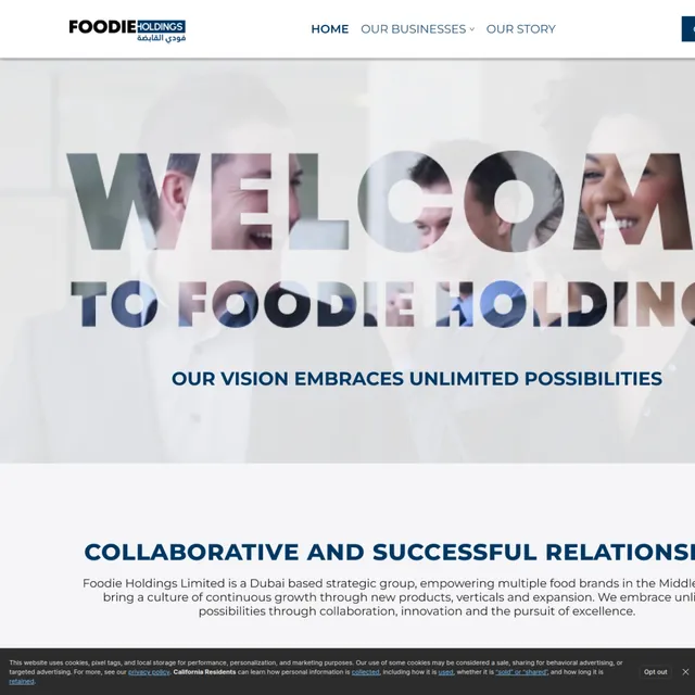 Corporate Website UI Design for Foodie Holdings preview